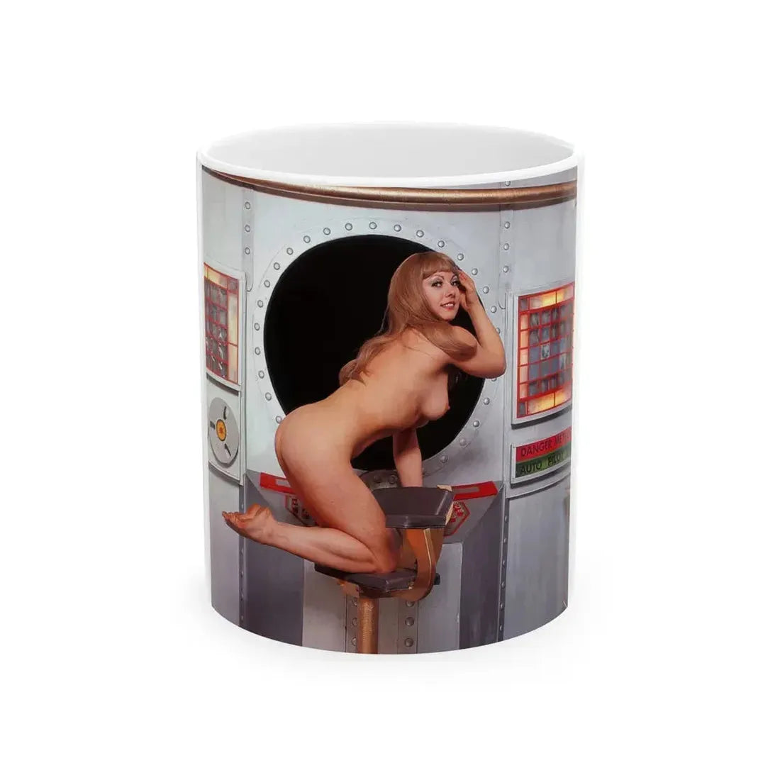 June Palmer #183 - Topless (Vintage Female Icon) White Coffee Mug 11oz - Go Mug Yourself