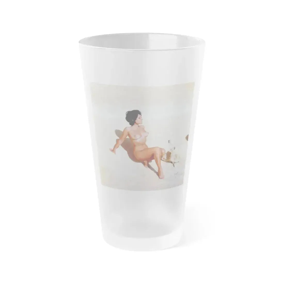 June Palmer #184 - Topless (Vintage Female Icon) Frosted Pint Glass 16oz 16oz Frosted - Go Mug Yourself