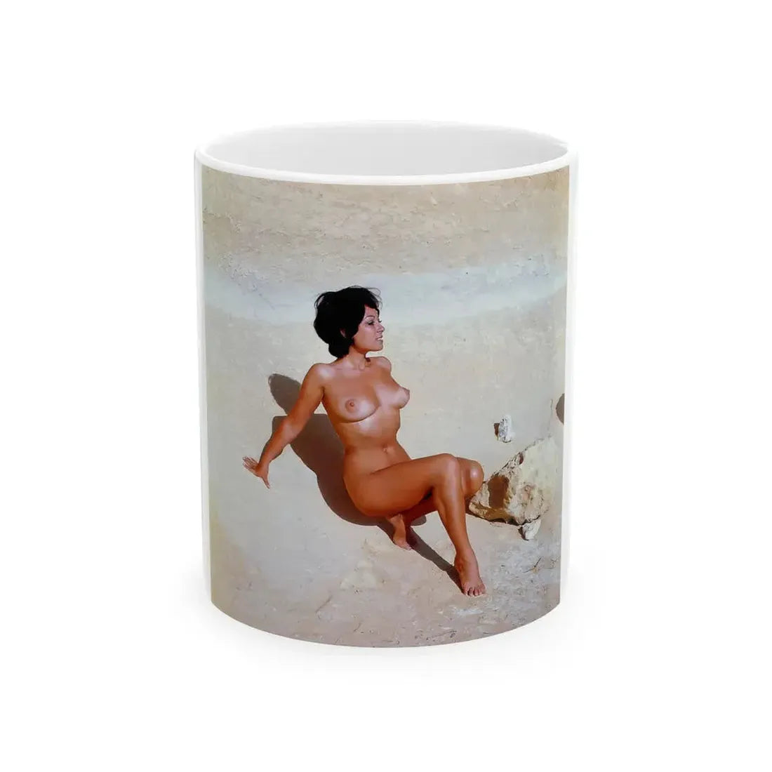 June Palmer #184 - Topless (Vintage Female Icon) White Coffee Mug 11oz - Go Mug Yourself