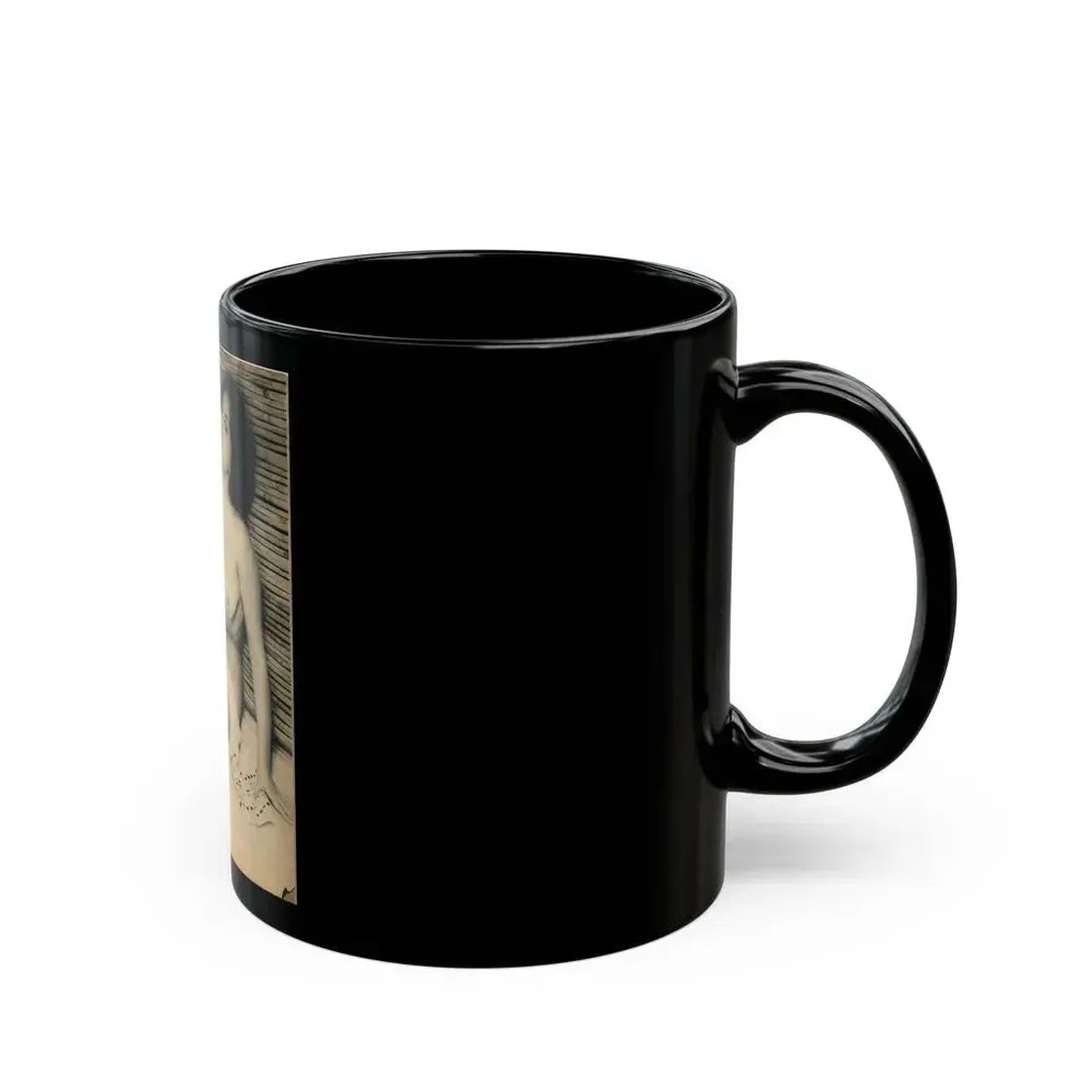 June Palmer #187 - Topless (Vintage Female Icon) Black Coffee Mug - Go Mug Yourself