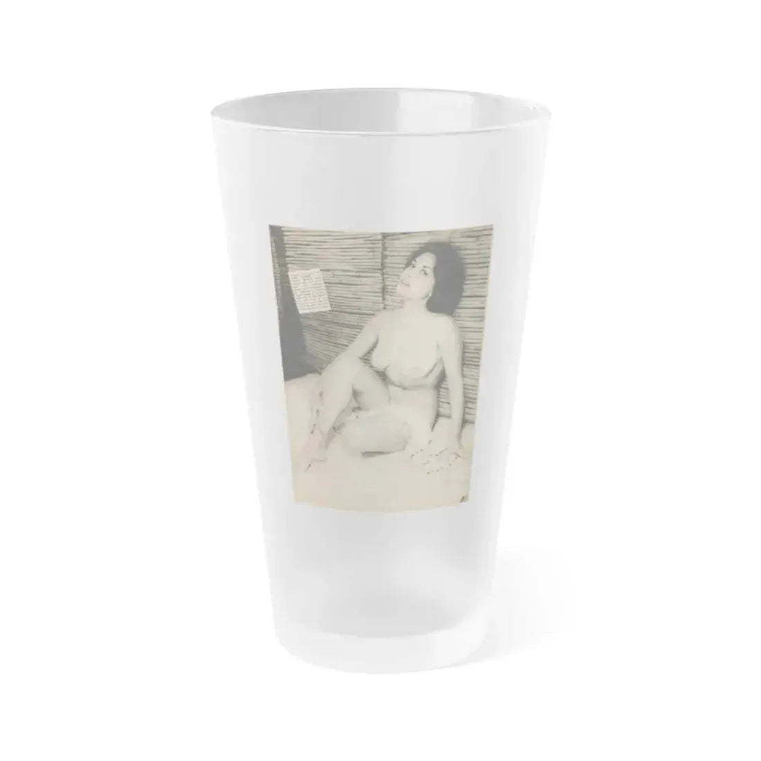 June Palmer #187 - Topless (Vintage Female Icon) Frosted Pint Glass 16oz 16oz Frosted - Go Mug Yourself