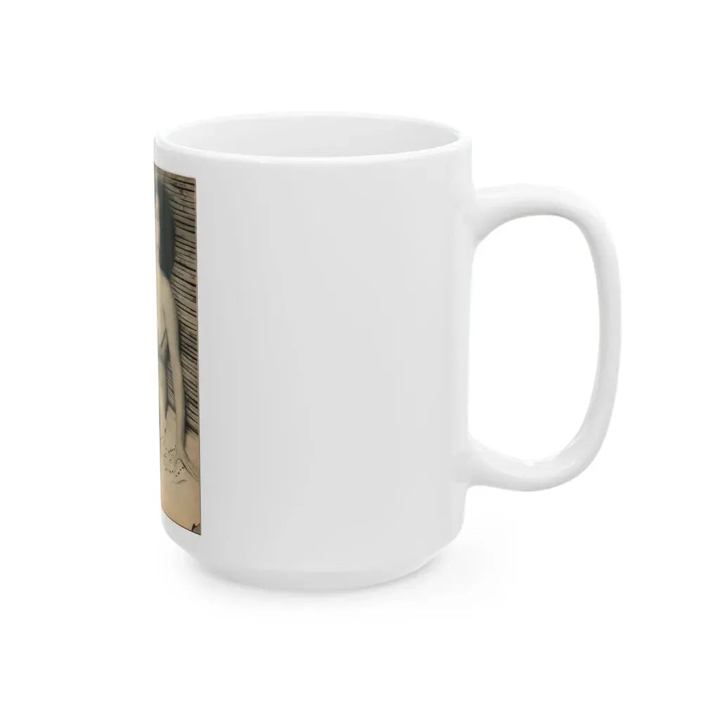 June Palmer #187 - Topless (Vintage Female Icon) White Coffee Mug - Go Mug Yourself