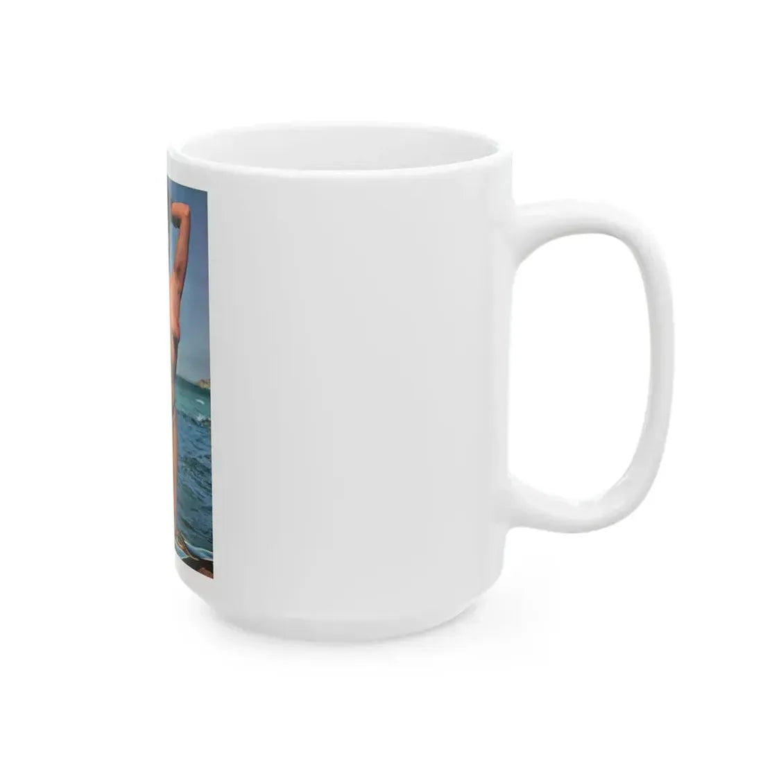 June Palmer #190 - Topless (Vintage Female Icon) White Coffee Mug - Go Mug Yourself