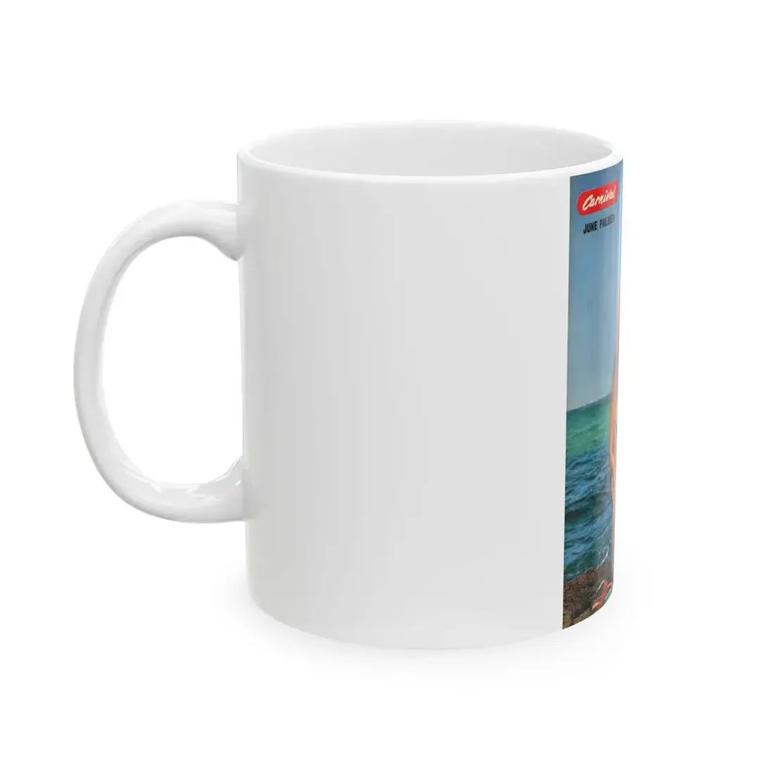 June Palmer #190 - Topless (Vintage Female Icon) White Coffee Mug - Go Mug Yourself