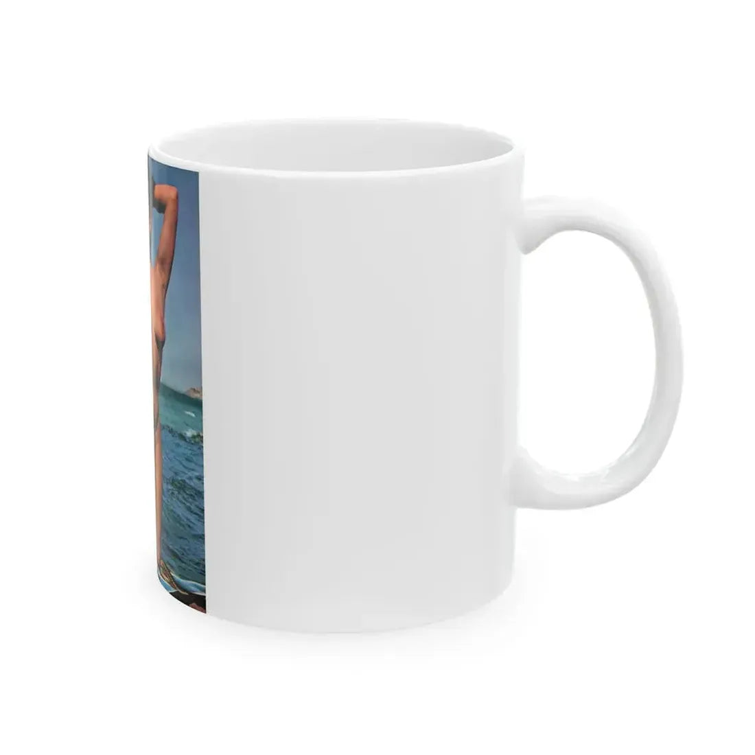 June Palmer #190 - Topless (Vintage Female Icon) White Coffee Mug - Go Mug Yourself