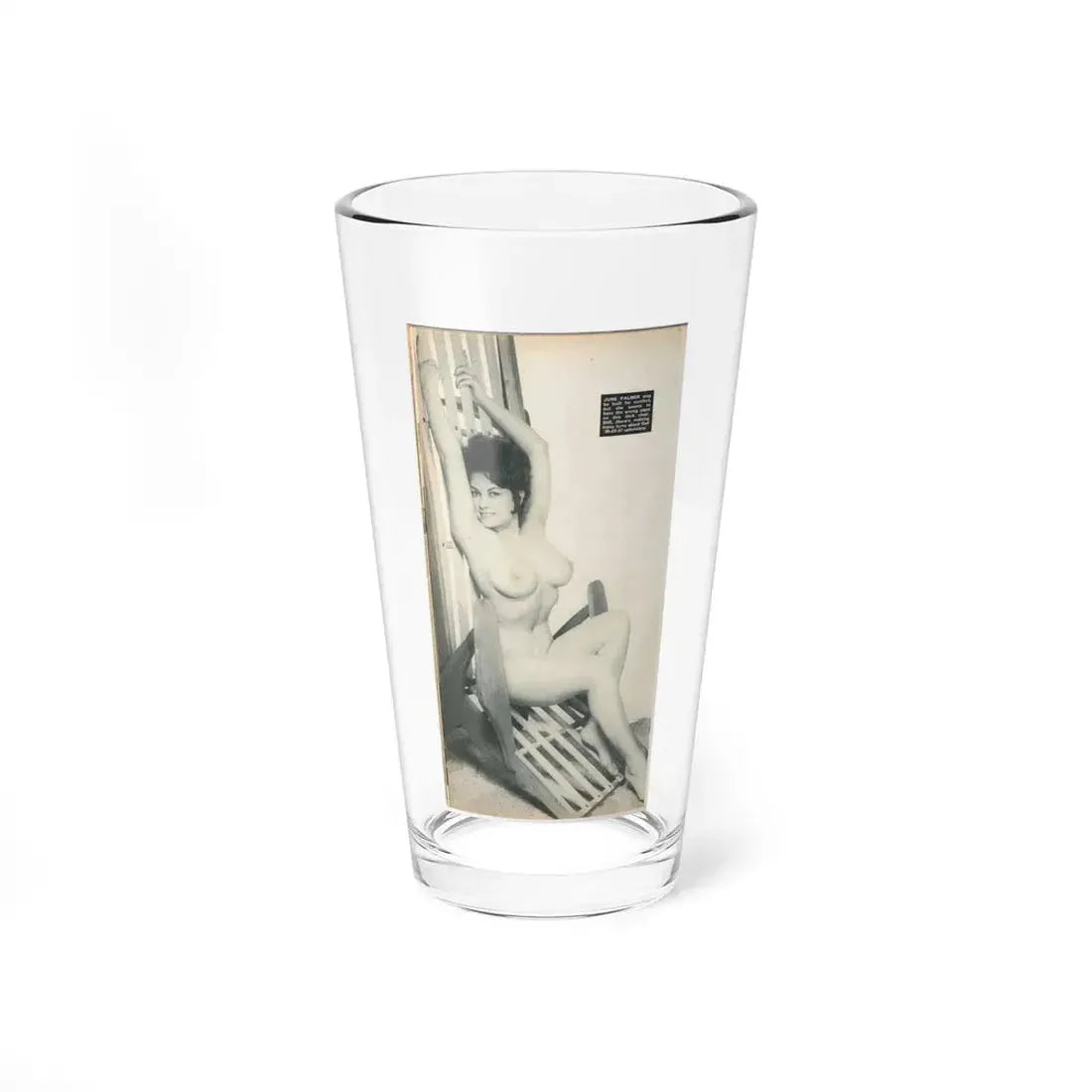 June Palmer #204 - Topless (Vintage Female Icon) Pint Glass 16oz 16oz - Go Mug Yourself