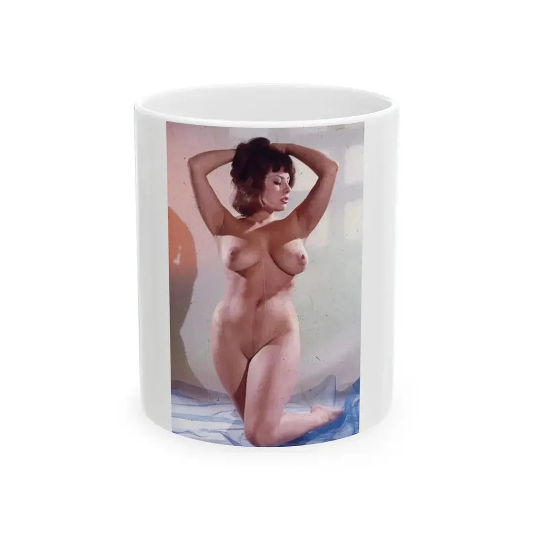 June Palmer #210 - Topless (Vintage Female Icon) White Coffee Mug 11oz - Go Mug Yourself