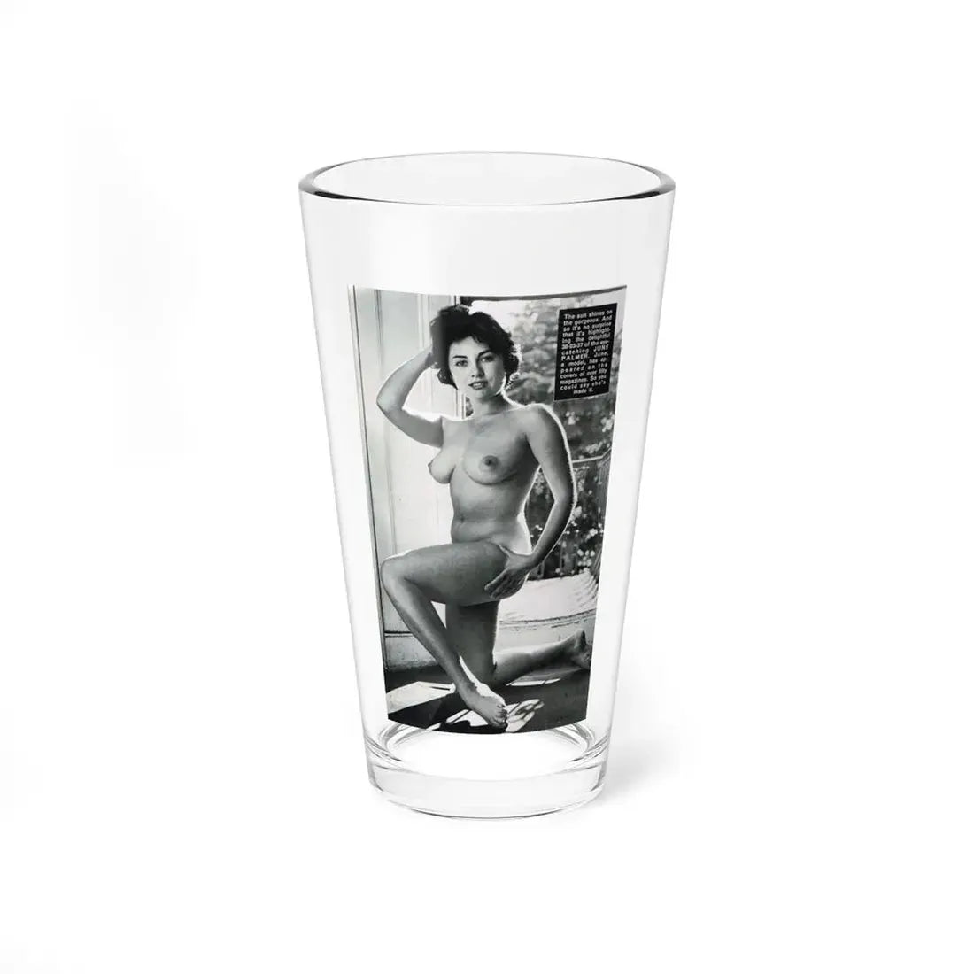 June Palmer #228 - Topless 1 (Vintage Female Icon) Pint Glass 16oz 16oz - Go Mug Yourself
