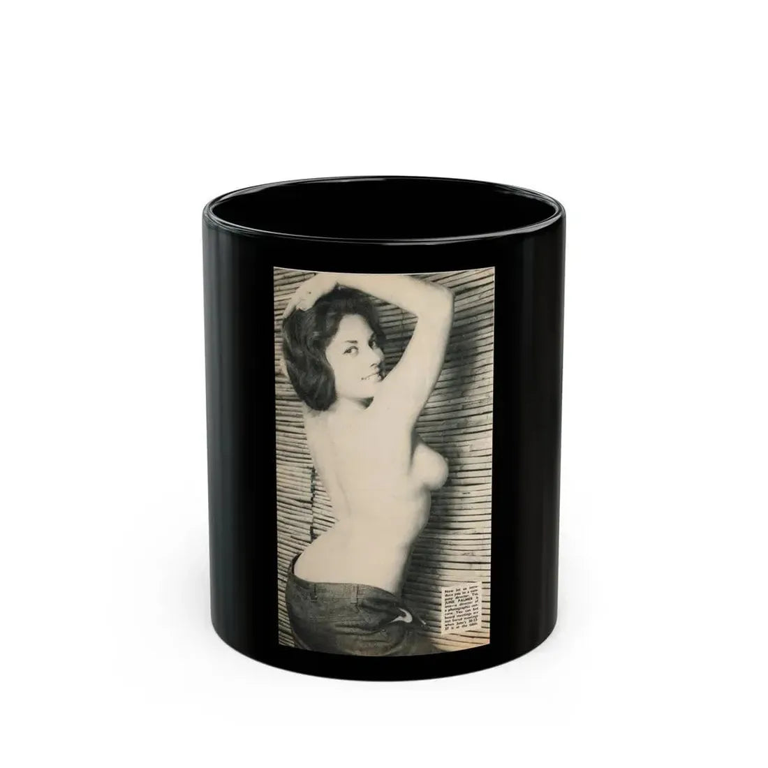 June Palmer #229 - Topless (Vintage Female Icon) Black Coffee Mug 11oz - Go Mug Yourself
