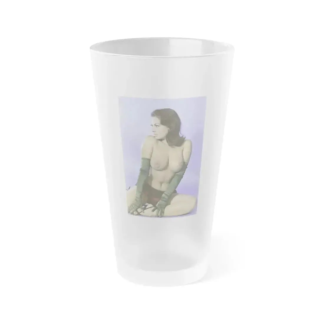 June Palmer #232 - Topless (Vintage Female Icon) Frosted Pint Glass 16oz 16oz Frosted - Go Mug Yourself