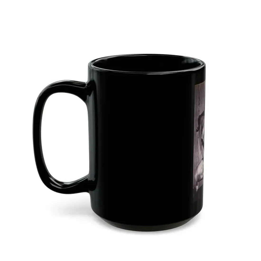 June Palmer #245 - Topless (Vintage Female Icon) Black Coffee Mug - Go Mug Yourself