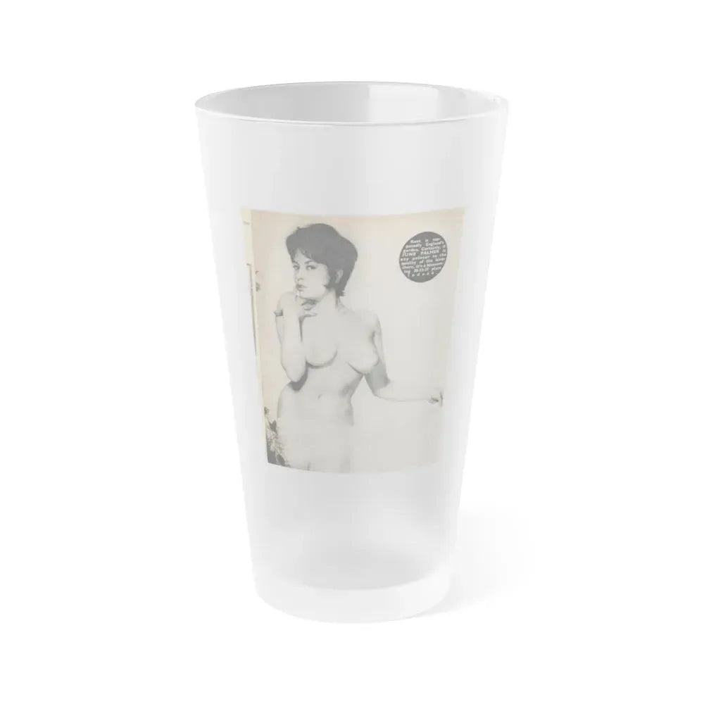 June Palmer #282 - Topless (Vintage Female Icon) Frosted Pint Glass 16oz 16oz Frosted - Go Mug Yourself