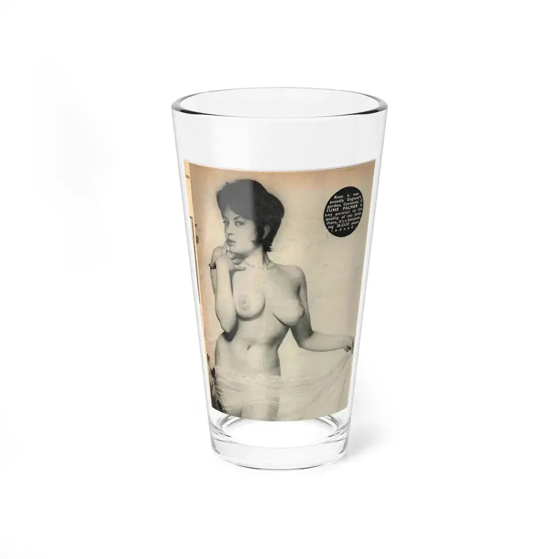 June Palmer #282 - Topless (Vintage Female Icon) Pint Glass 16oz 16oz - Go Mug Yourself
