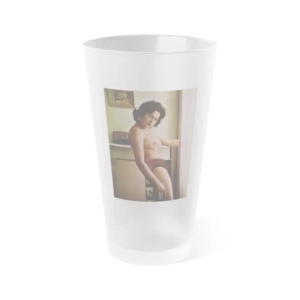 June Palmer #288 - Topless (Vintage Female Icon) Frosted Pint Glass 16oz 16oz Frosted - Go Mug Yourself
