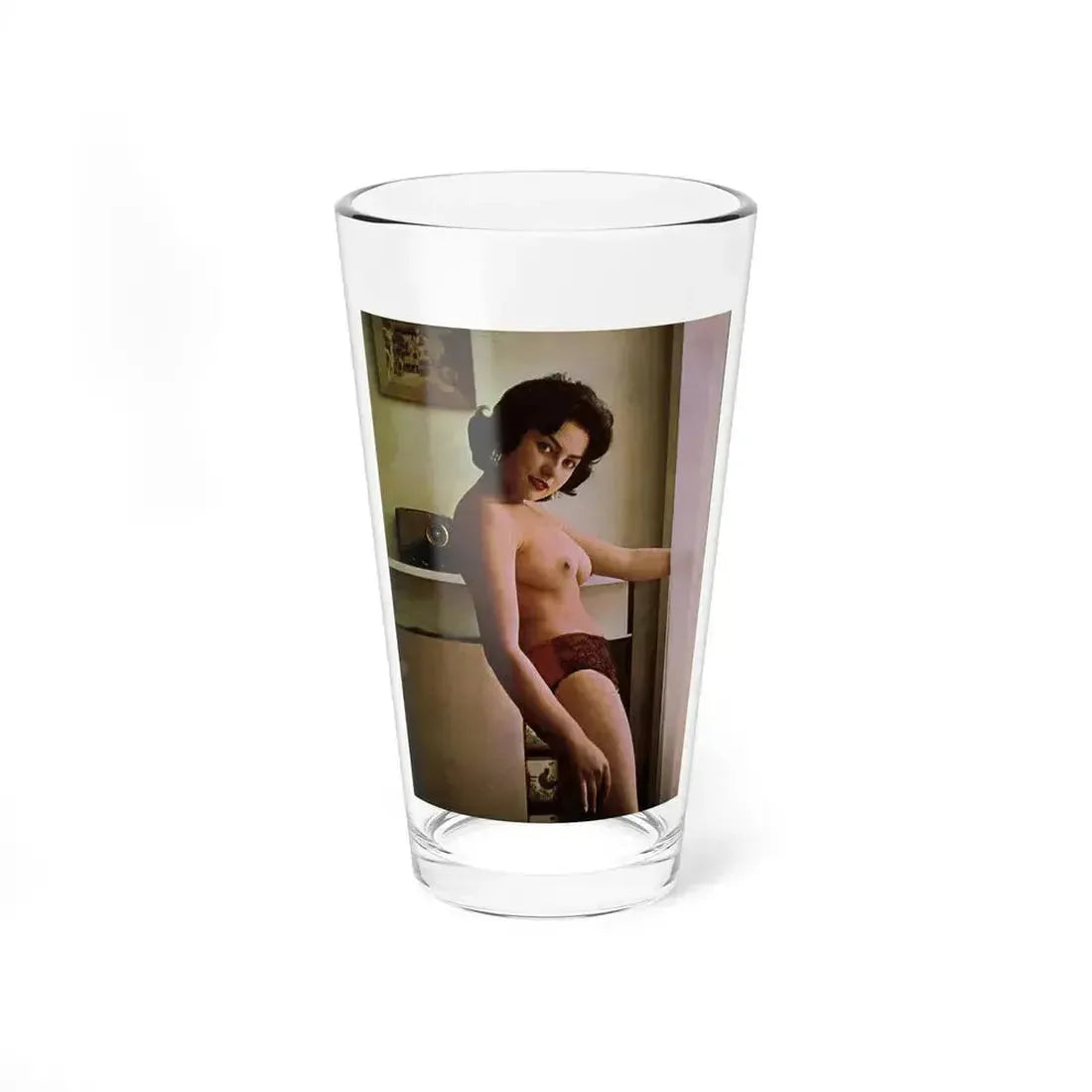 June Palmer #288 - Topless (Vintage Female Icon) Pint Glass 16oz 16oz - Go Mug Yourself
