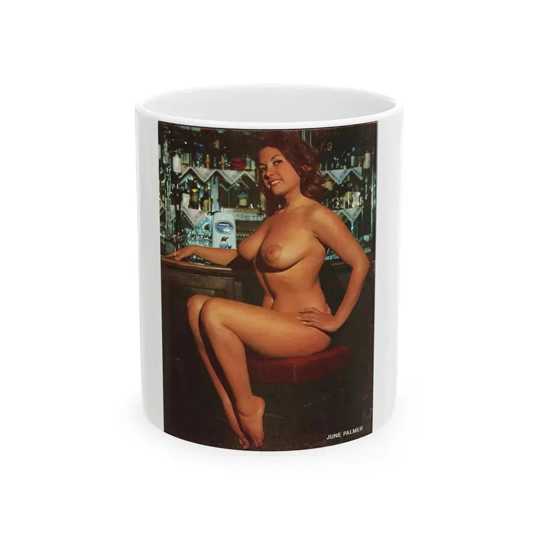 June Palmer #295 - Nude (Vintage Female Icon) White Coffee Mug 11oz - Go Mug Yourself