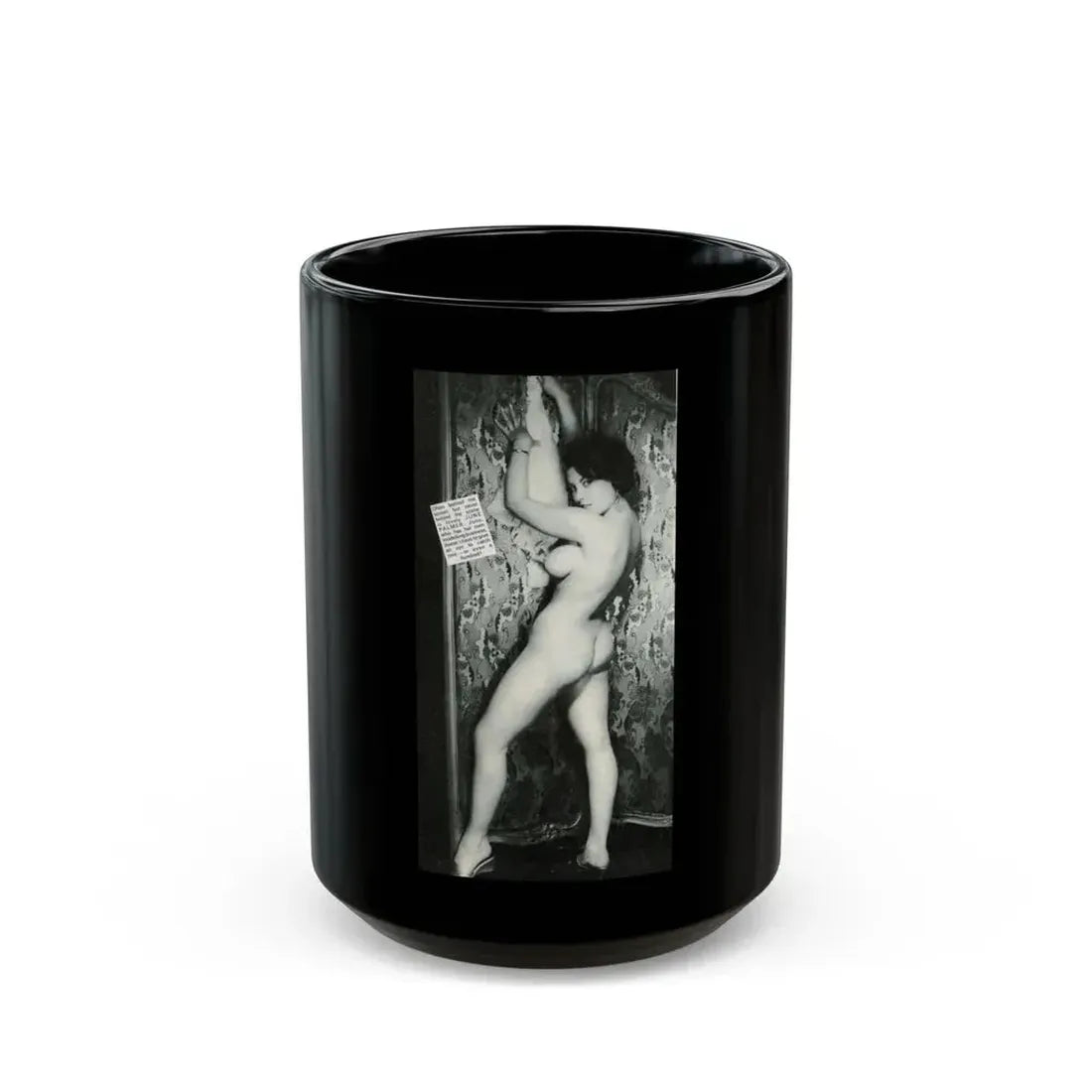 June Palmer #299 - Nude (Vintage Female Icon) Black Coffee Mug 15oz - Go Mug Yourself