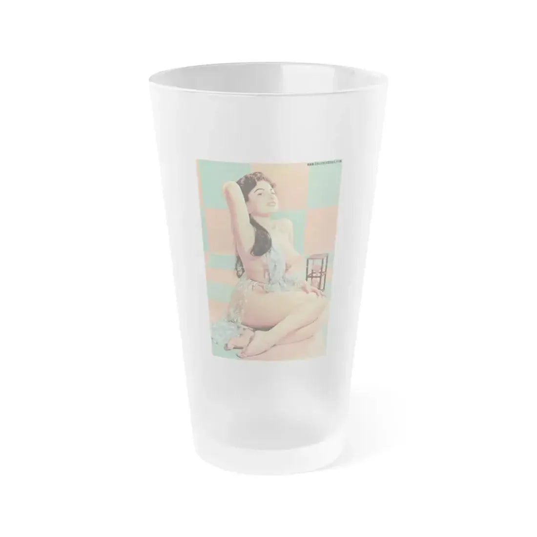 June Palmer #319 (Vintage Female Icon) Frosted Pint Glass 16oz 16oz Frosted - Go Mug Yourself