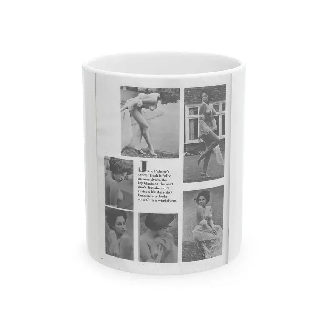 June Palmer #327 - Nude (Vintage Female Icon) White Coffee Mug 11oz - Go Mug Yourself
