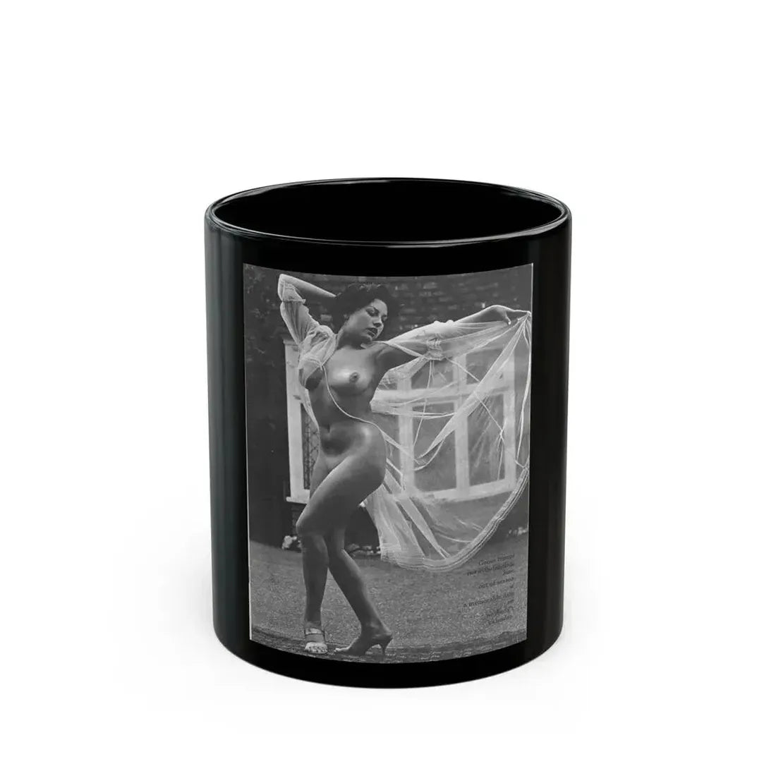 June Palmer #328 - Nude (Vintage Female Icon) Black Coffee Mug 11oz - Go Mug Yourself