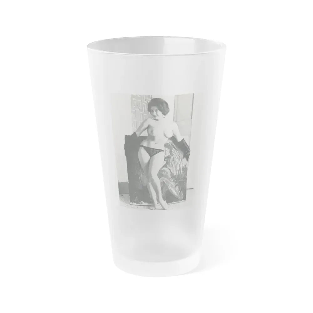 June Palmer #330 - Topless (Vintage Female Icon) Frosted Pint Glass 16oz 16oz Frosted - Go Mug Yourself