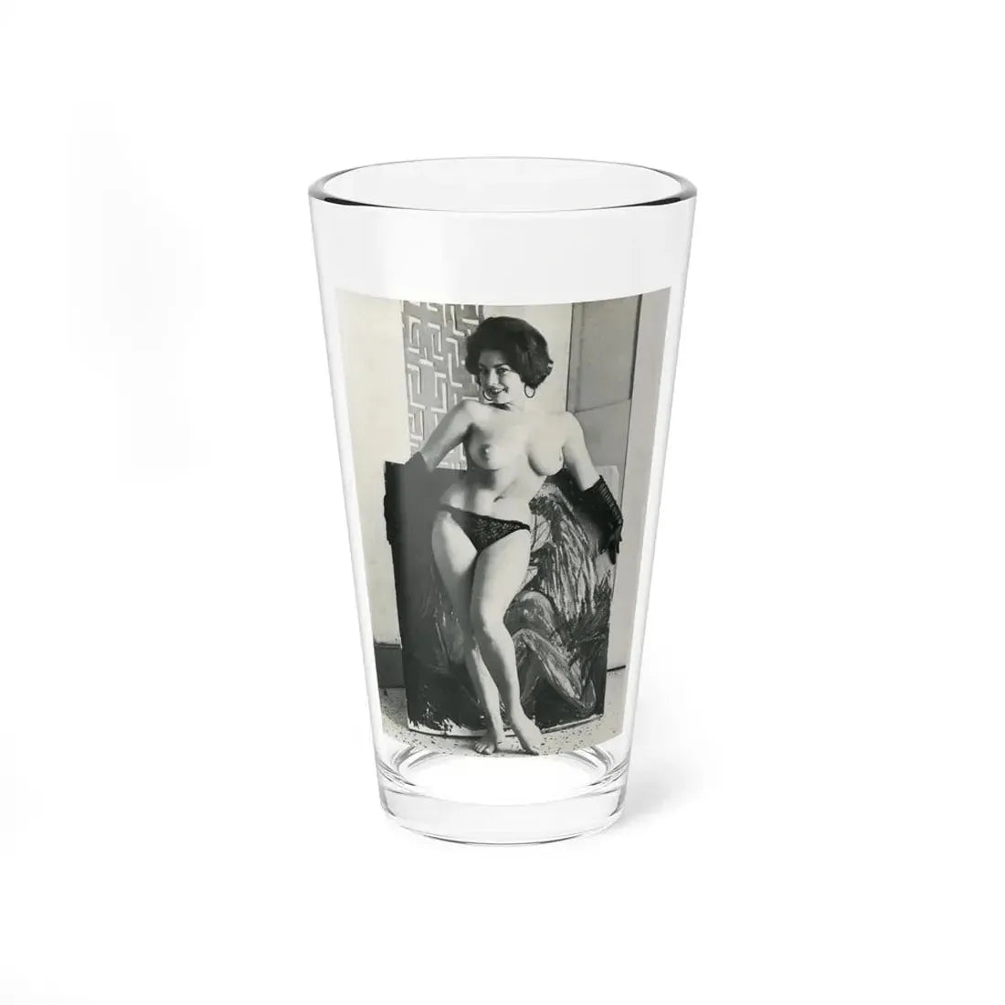 June Palmer #330 - Topless (Vintage Female Icon) Pint Glass 16oz 16oz - Go Mug Yourself