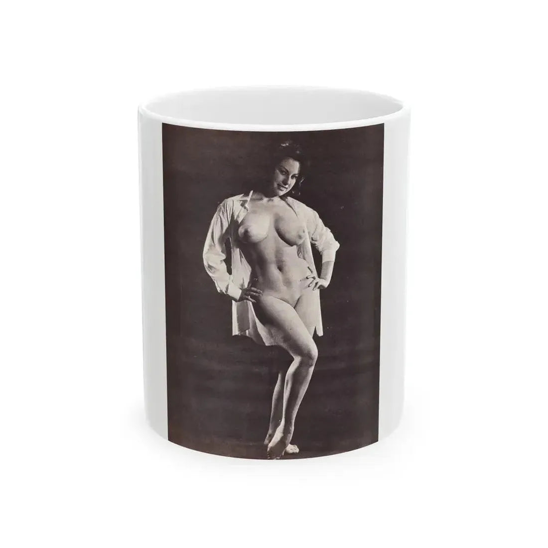 June Palmer #334 - Nude (Vintage Female Icon) White Coffee Mug 11oz - Go Mug Yourself