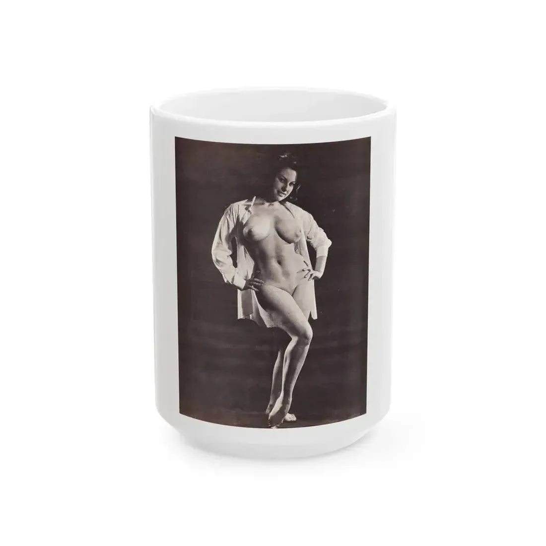 June Palmer #334 - Nude (Vintage Female Icon) White Coffee Mug 15oz - Go Mug Yourself