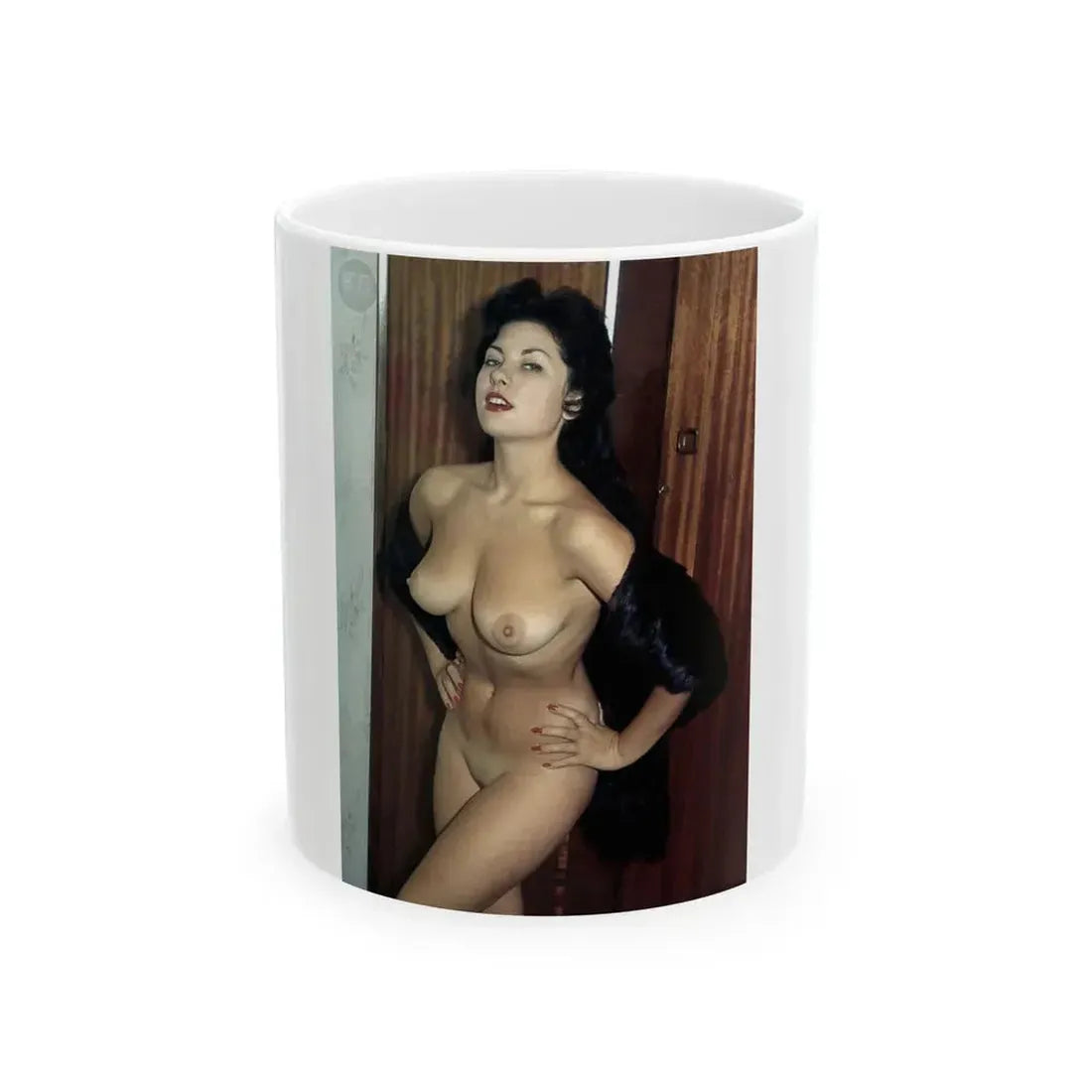 June Palmer #336 - Nude (Vintage Female Icon) White Coffee Mug 11oz - Go Mug Yourself