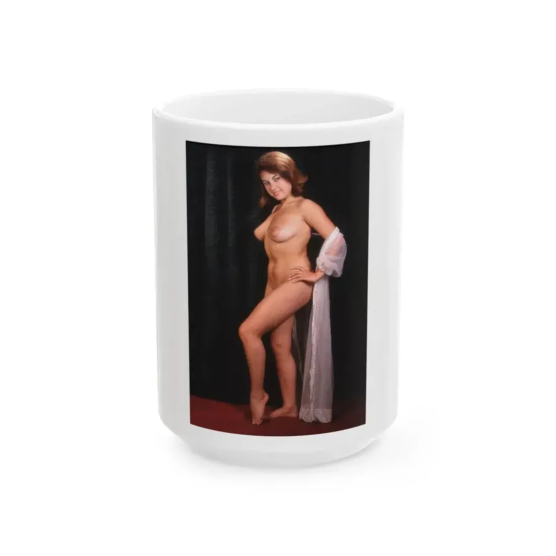 June Palmer #338 - Nude (Vintage Female Icon) White Coffee Mug 15oz - Go Mug Yourself