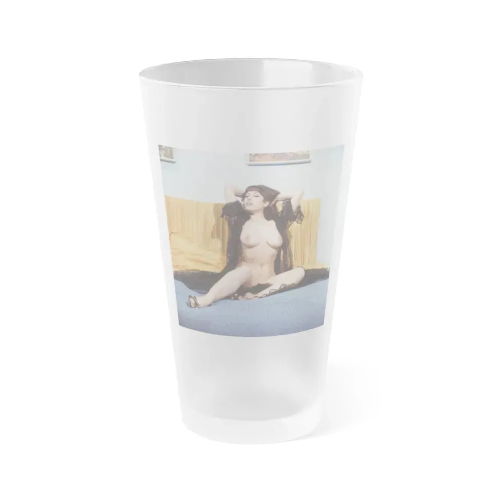 June Palmer #342 - Topless (Vintage Female Icon) Frosted Pint Glass 16oz 16oz Frosted - Go Mug Yourself