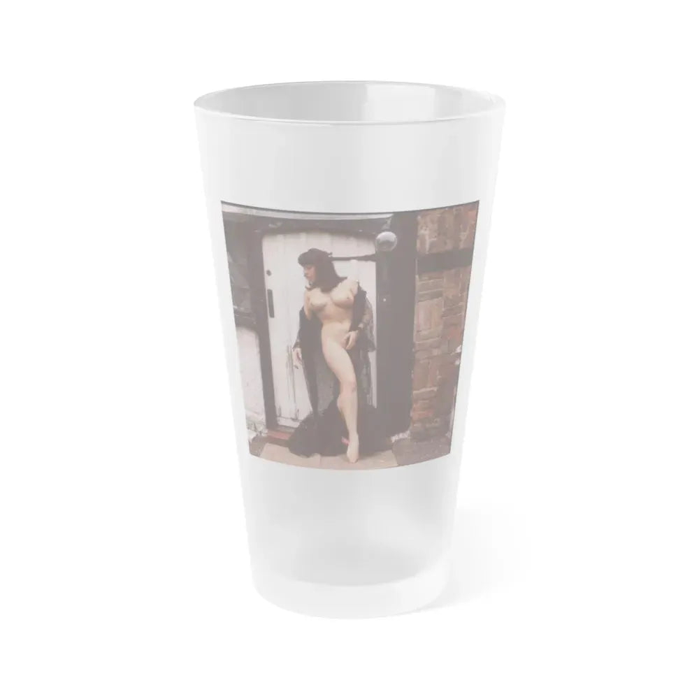 June Palmer #343 - Nude (Vintage Female Icon) Frosted Pint Glass 16oz 16oz Frosted - Go Mug Yourself