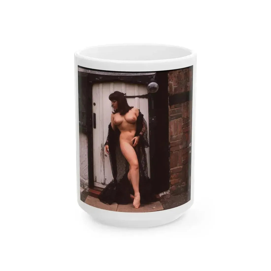 June Palmer #343 - Nude (Vintage Female Icon) White Coffee Mug 15oz - Go Mug Yourself