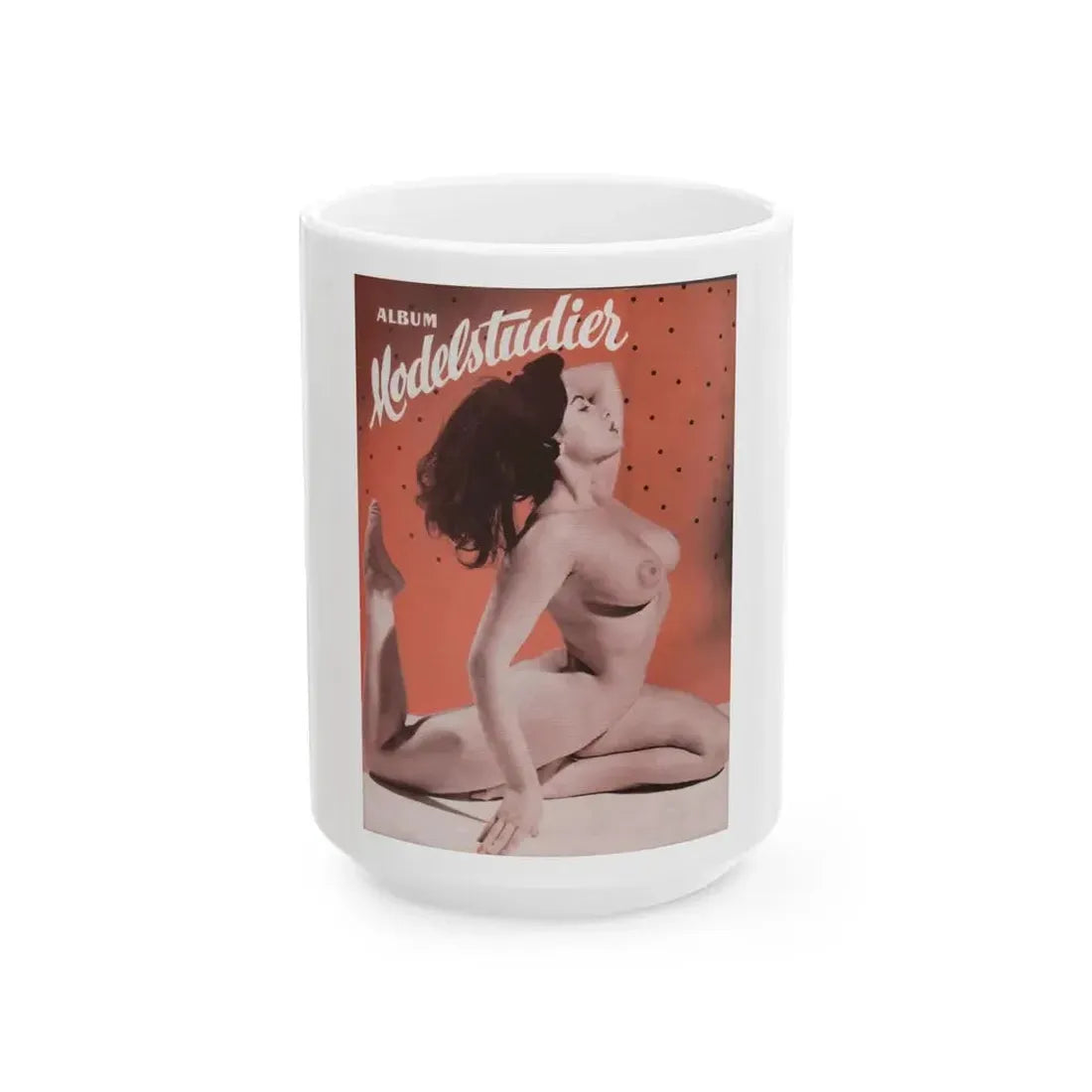 June Palmer #367 - Nude (Vintage Female Icon) White Coffee Mug 15oz - Go Mug Yourself