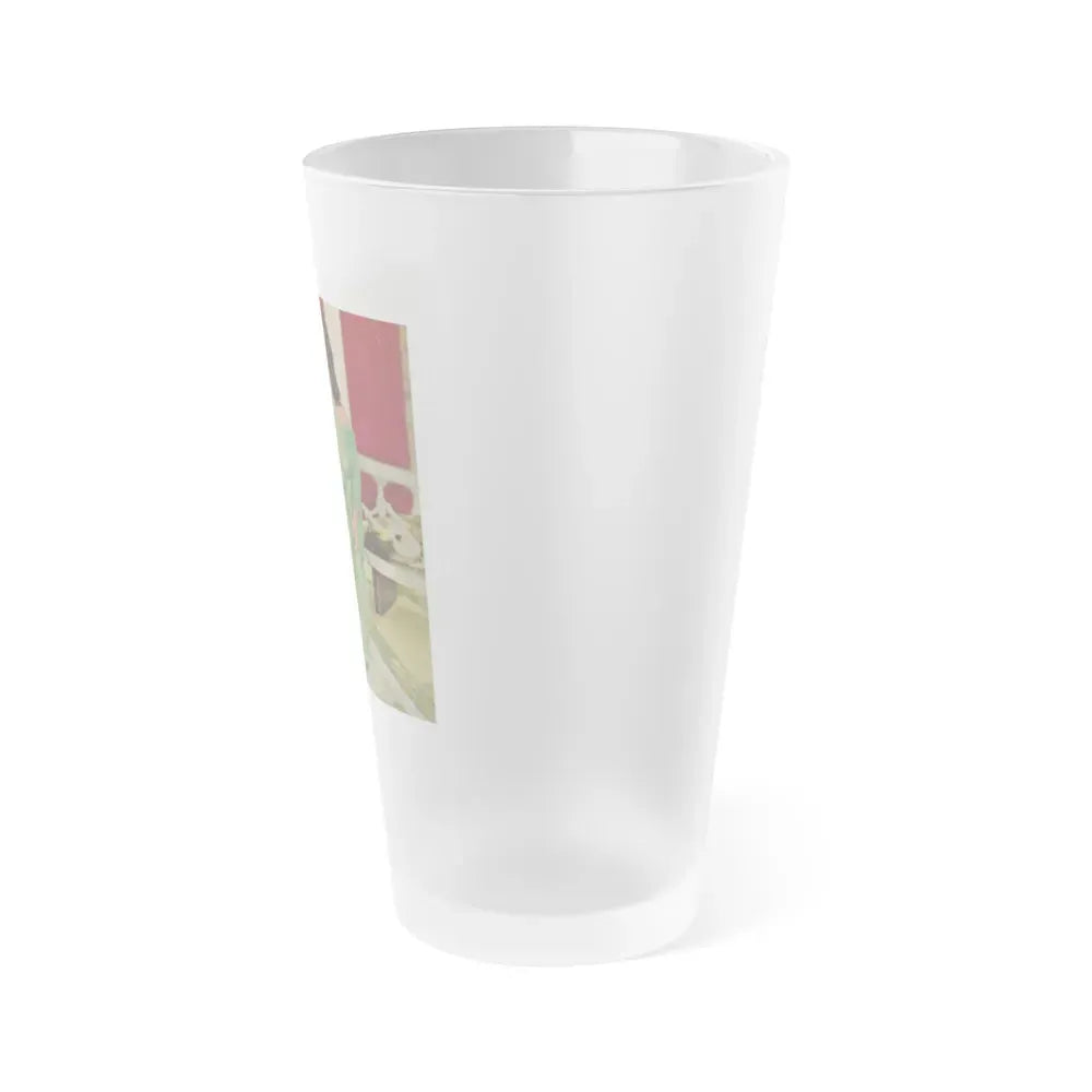 June Palmer #369 - Topless (Vintage Female Icon) Frosted Pint Glass 16oz - Go Mug Yourself