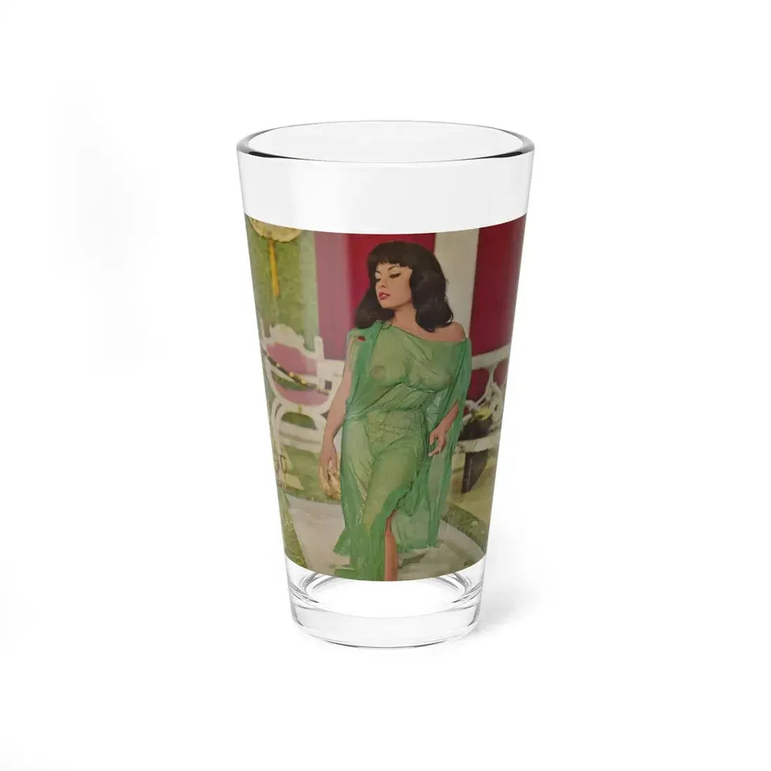 June Palmer #369 - Topless (Vintage Female Icon) Pint Glass 16oz 16oz - Go Mug Yourself