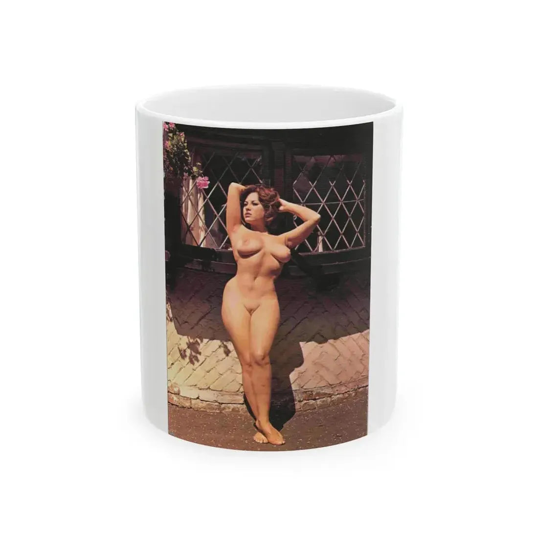 June Palmer #38 - Topless (Vintage Female Icon) White Coffee Mug 11oz - Go Mug Yourself