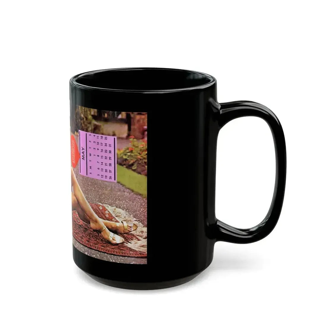 June Palmer #45 - Topless (Vintage Female Icon) Black Coffee Mug - Go Mug Yourself