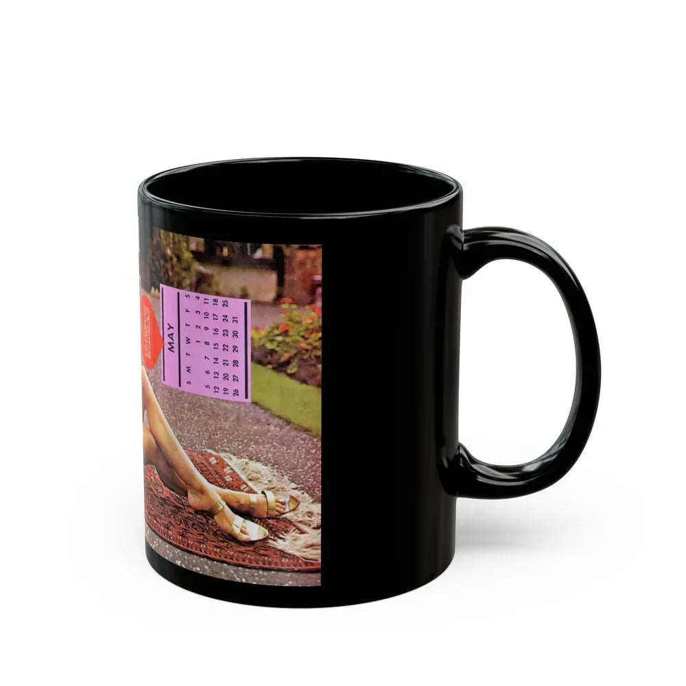 June Palmer #45 - Topless (Vintage Female Icon) Black Coffee Mug - Go Mug Yourself