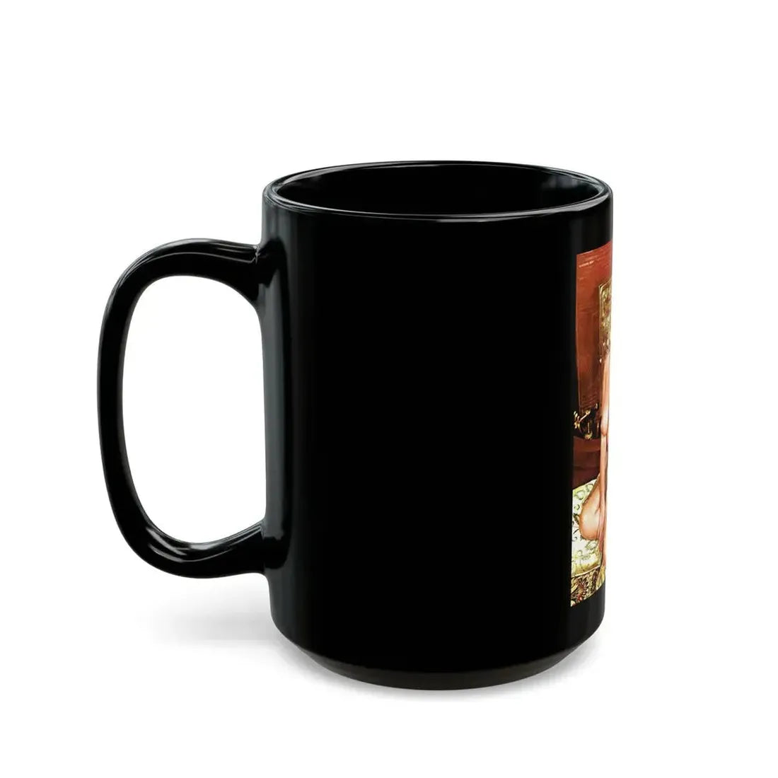 June Palmer #74 - Topless (Vintage Female Icon) Black Coffee Mug - Go Mug Yourself