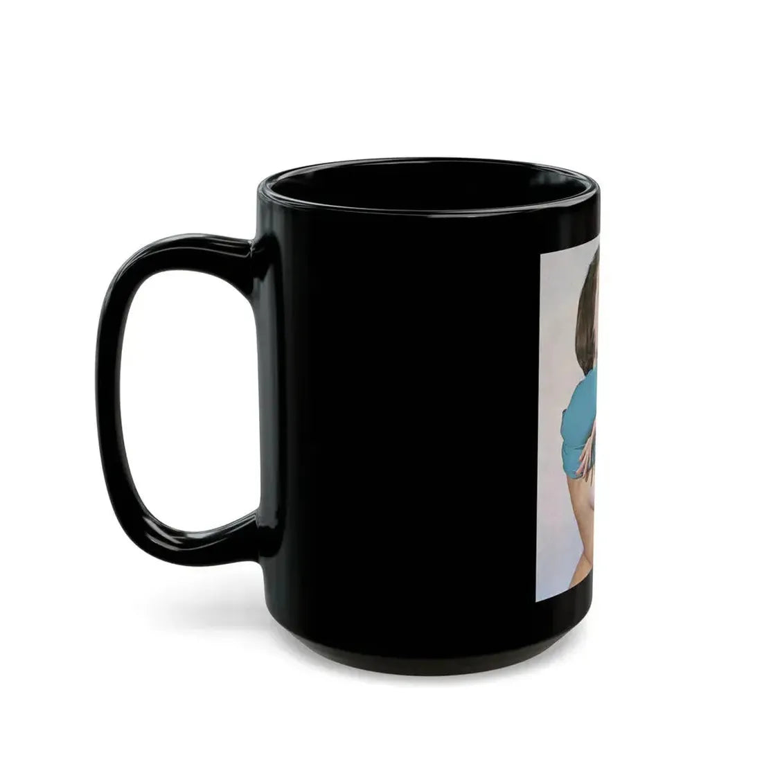 June Palmer #75 - Topless (Vintage Female Icon) Black Coffee Mug - Go Mug Yourself
