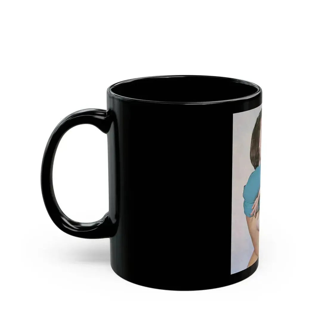 June Palmer #75 - Topless (Vintage Female Icon) Black Coffee Mug - Go Mug Yourself
