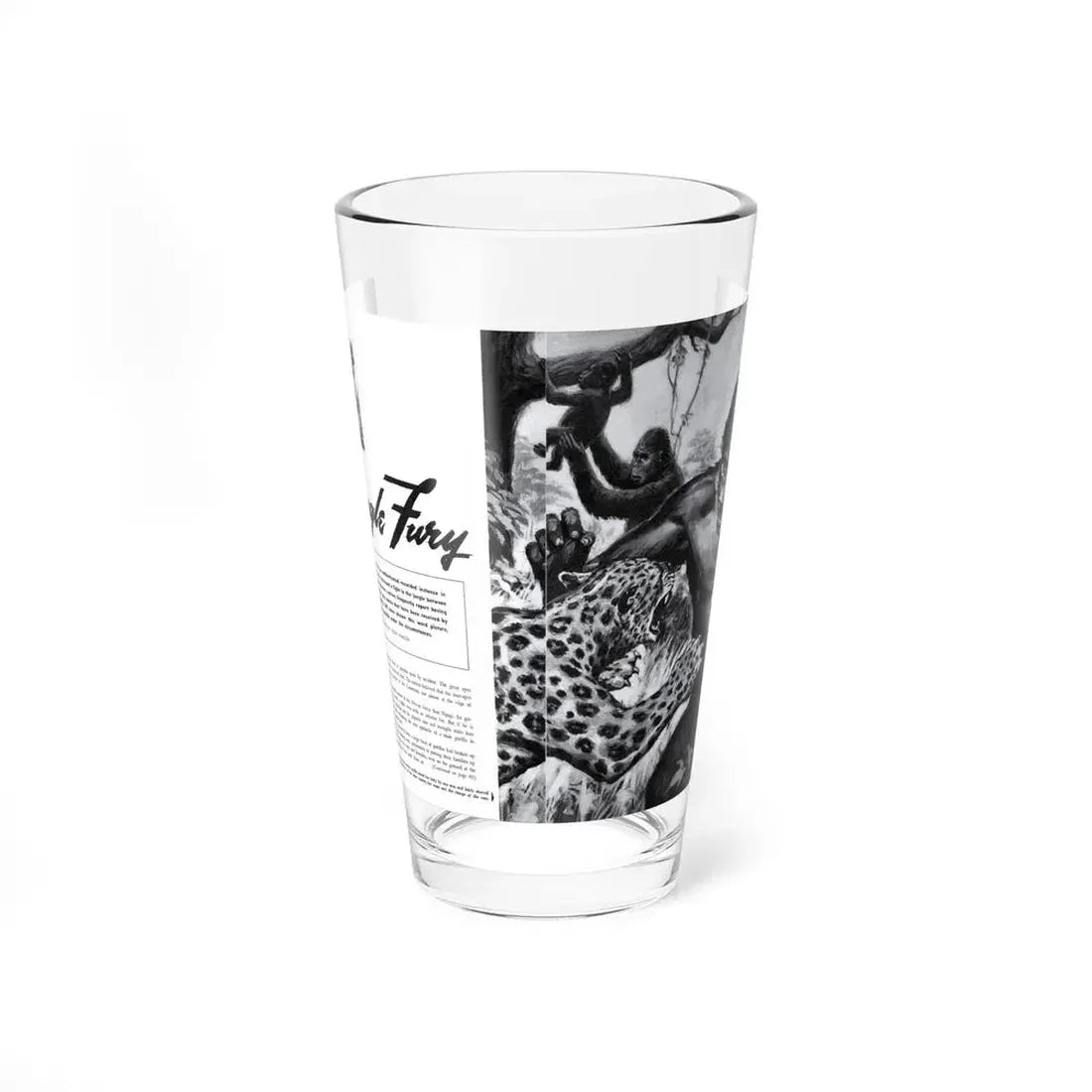 Jungle Fury, Animal Life, May 1954 - Pint Glass 16oz 16oz - Go Mug Yourself