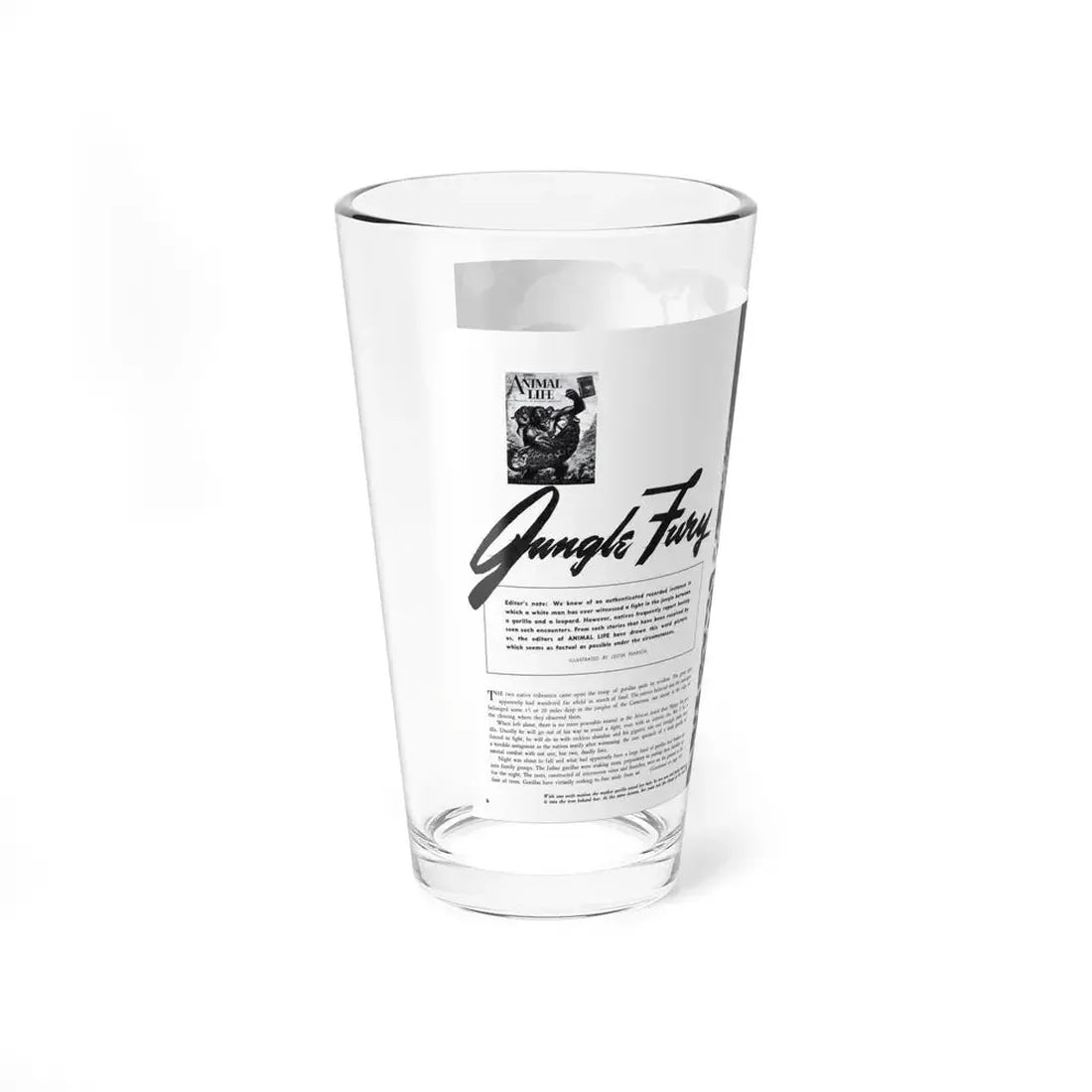 Jungle Fury, Animal Life, May 1954 - Pint Glass 16oz - Go Mug Yourself