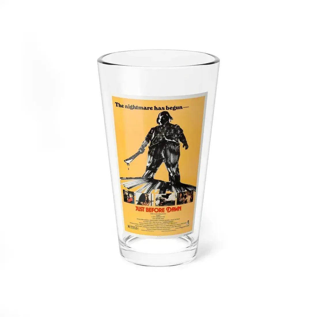 JUST BEFORE DAWN 1981 Movie Poster - Pint Glass 16oz 16oz - Go Mug Yourself