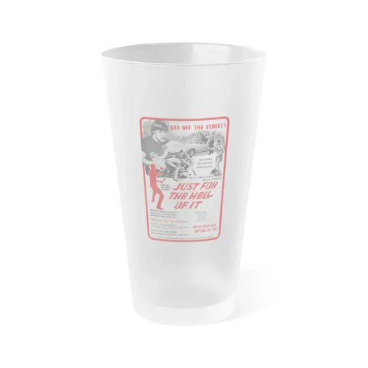JUST FOR THE HELL OF IT 1968 Movie Poster - Frosted Pint Glass 16oz 16oz Frosted - Go Mug Yourself