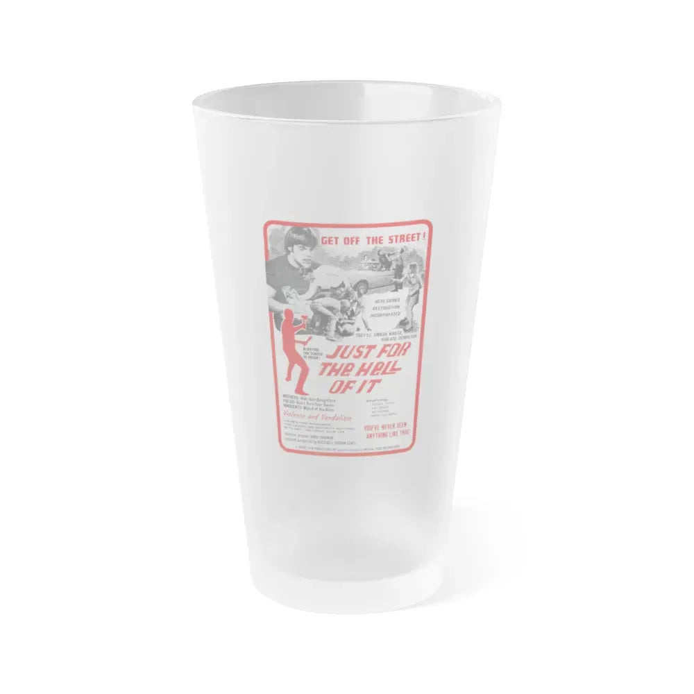 JUST FOR THE HELL OF IT 1968 Movie Poster - Frosted Pint Glass 16oz 16oz Frosted - Go Mug Yourself