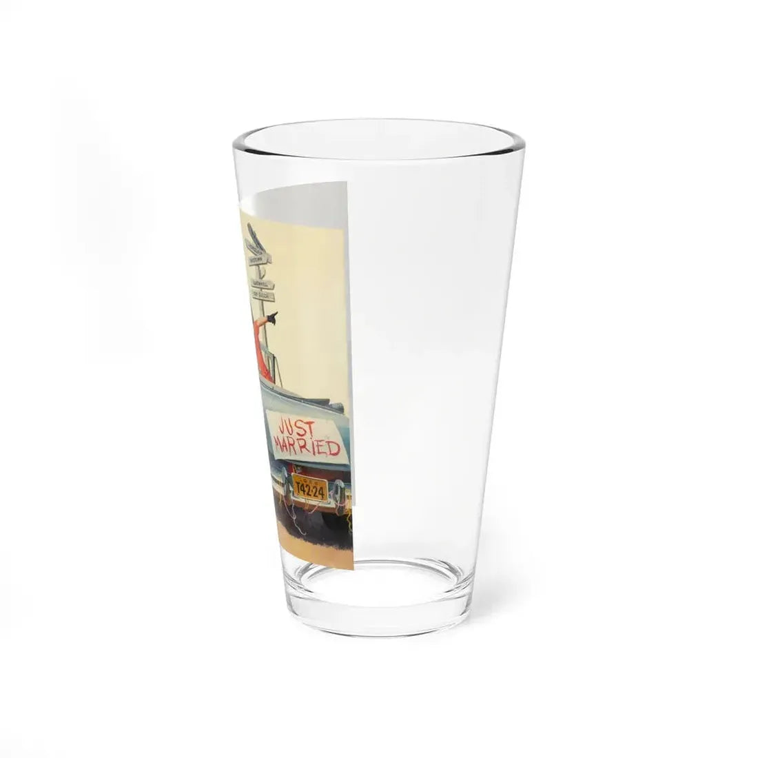 Just Married, American Weekly magazine cover, August 5, 1956 - Pint Glass 16oz - Go Mug Yourself