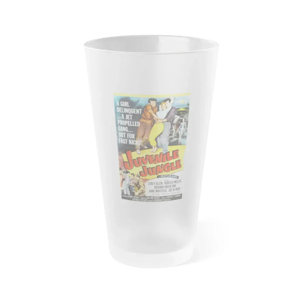 JUVENILE JUNGLE 1958 Movie Poster - Frosted Pint Glass 16oz Default Title - Go Mug Yourself