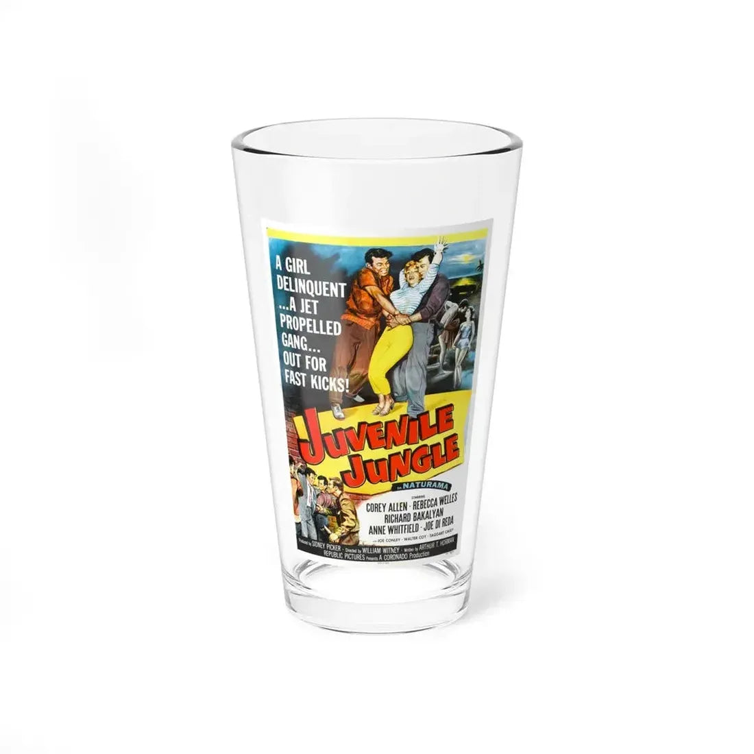 JUVENILE JUNGLE 1958 Movie Poster - Pint Glass 16oz 16oz - Go Mug Yourself